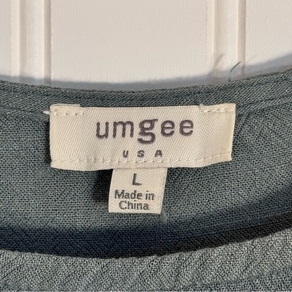 Umgee High Low Linen Cotton Blend Short Sleeve Dress Women’s Size Large - Picture 8 of 12